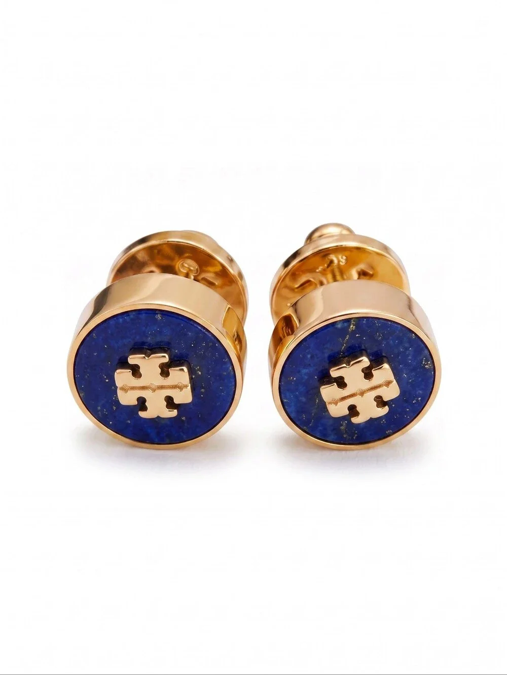 Tory Burch Icon Enamel Coin Stud Earrings - Blue Lapis